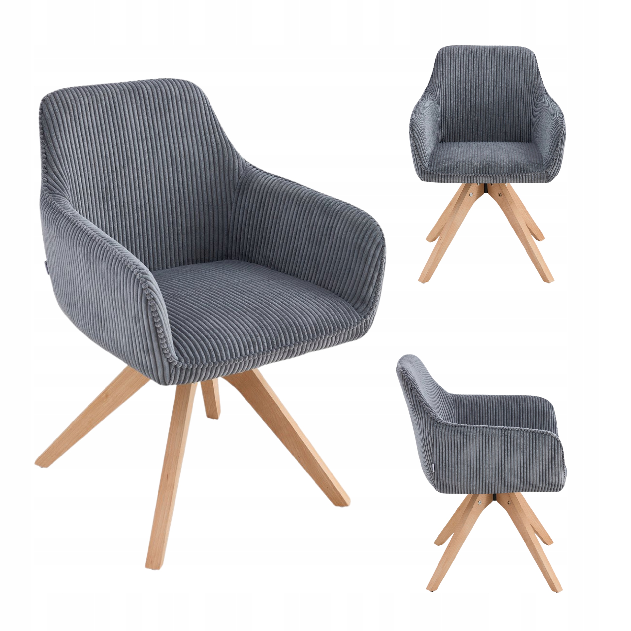 Křeslo Pema tmavě šedé 56x60x82 cm Homla