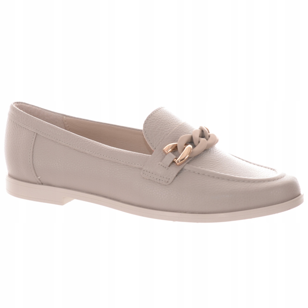 RYŁKO BEŻOWE DAMSKIE MOKASYNY NA PŁASKIM OBCASIE 36