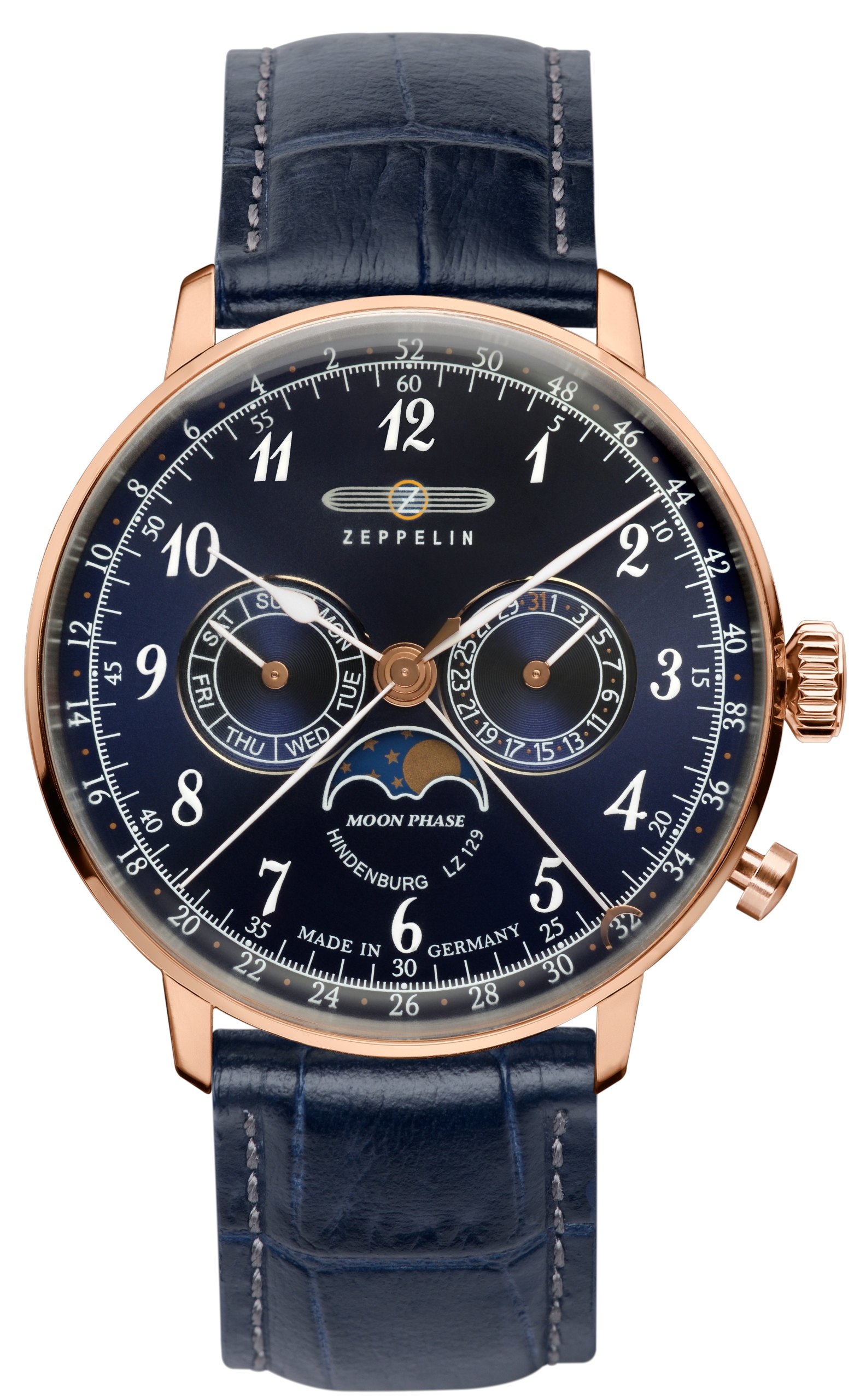 Nové Originální Pánské hodinky Zeppelin 7038-3 Gravírování