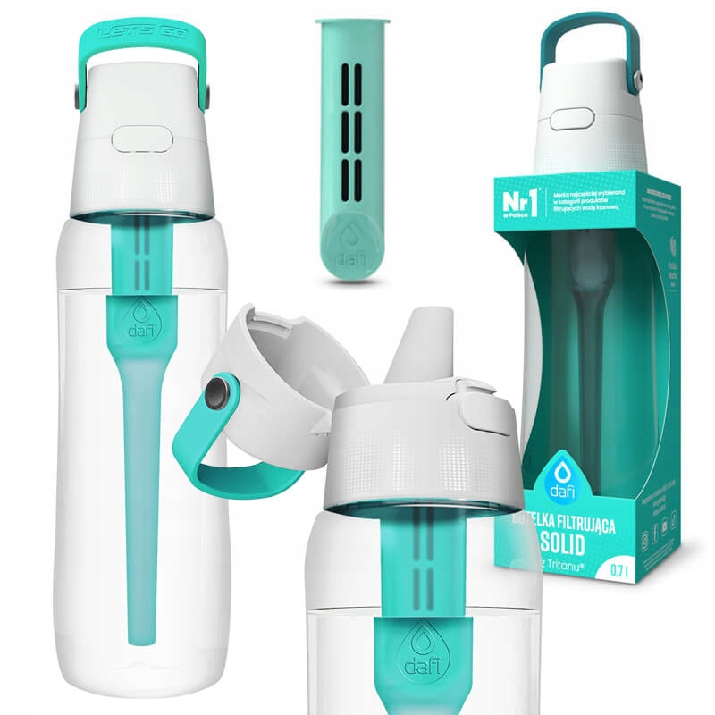 BUTELKA FILTRUJĄCA WODĘ SOLID 0,7L FILTR TURKUSOWA