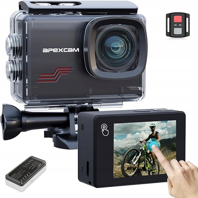 Kamera Sportowa Apexcam M80 4K60FPS, 64 Mp, Wi-Fi, 40 m Wodoszczelna