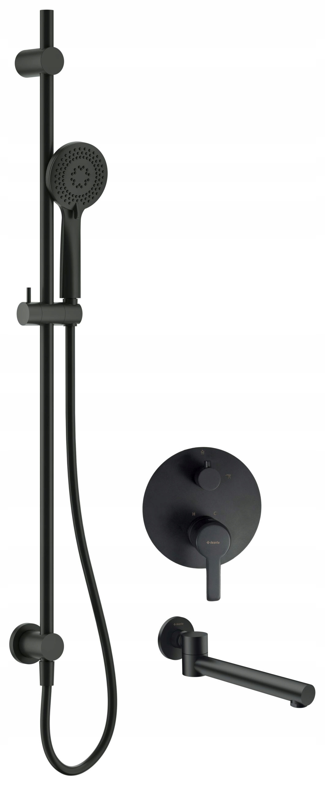 Deante Arnika Podomítkový sprchový set Nac N9QA čierny