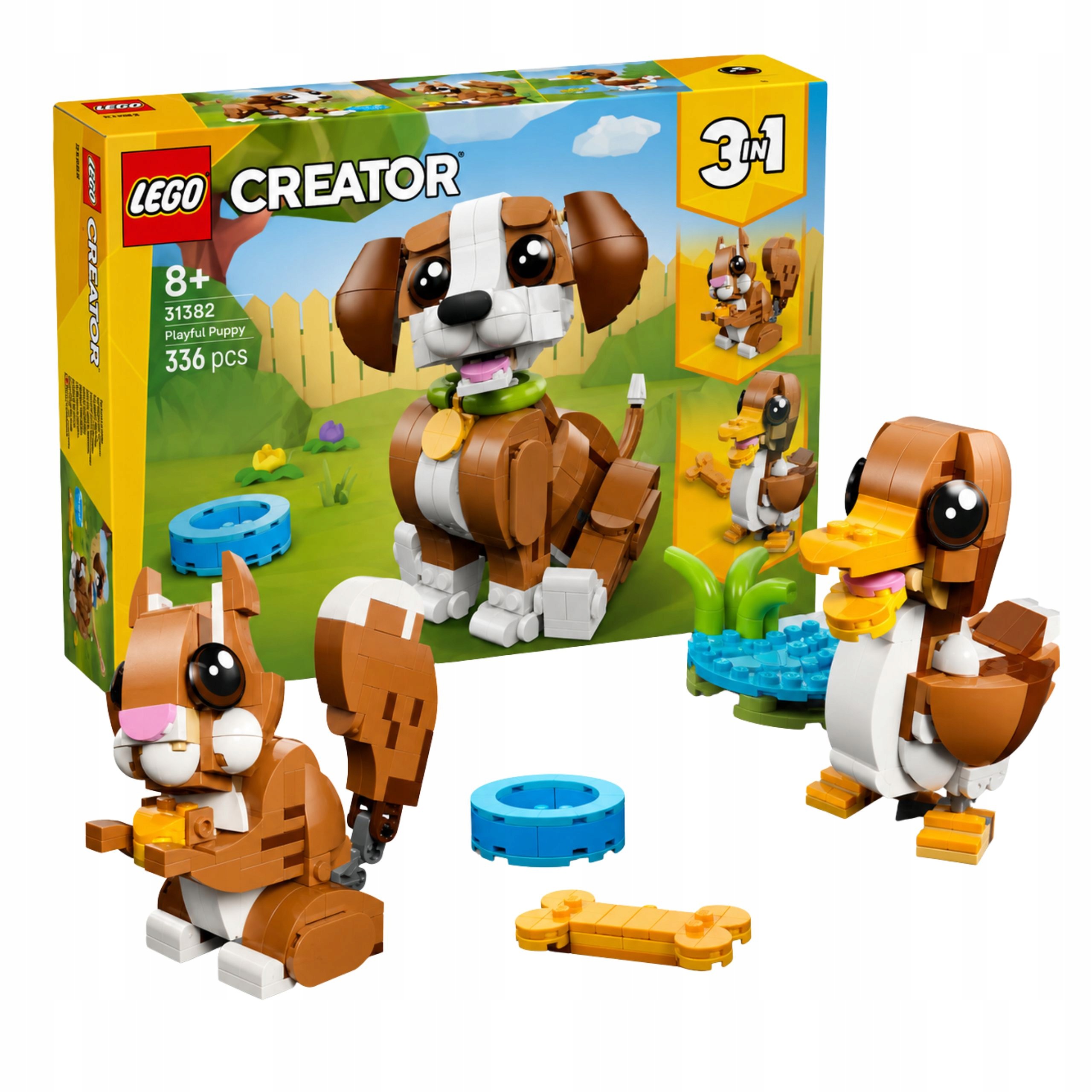 Lego Creator 3v1 Roztomilá zvířátka Psotný štěně Veverka Kachna 8+