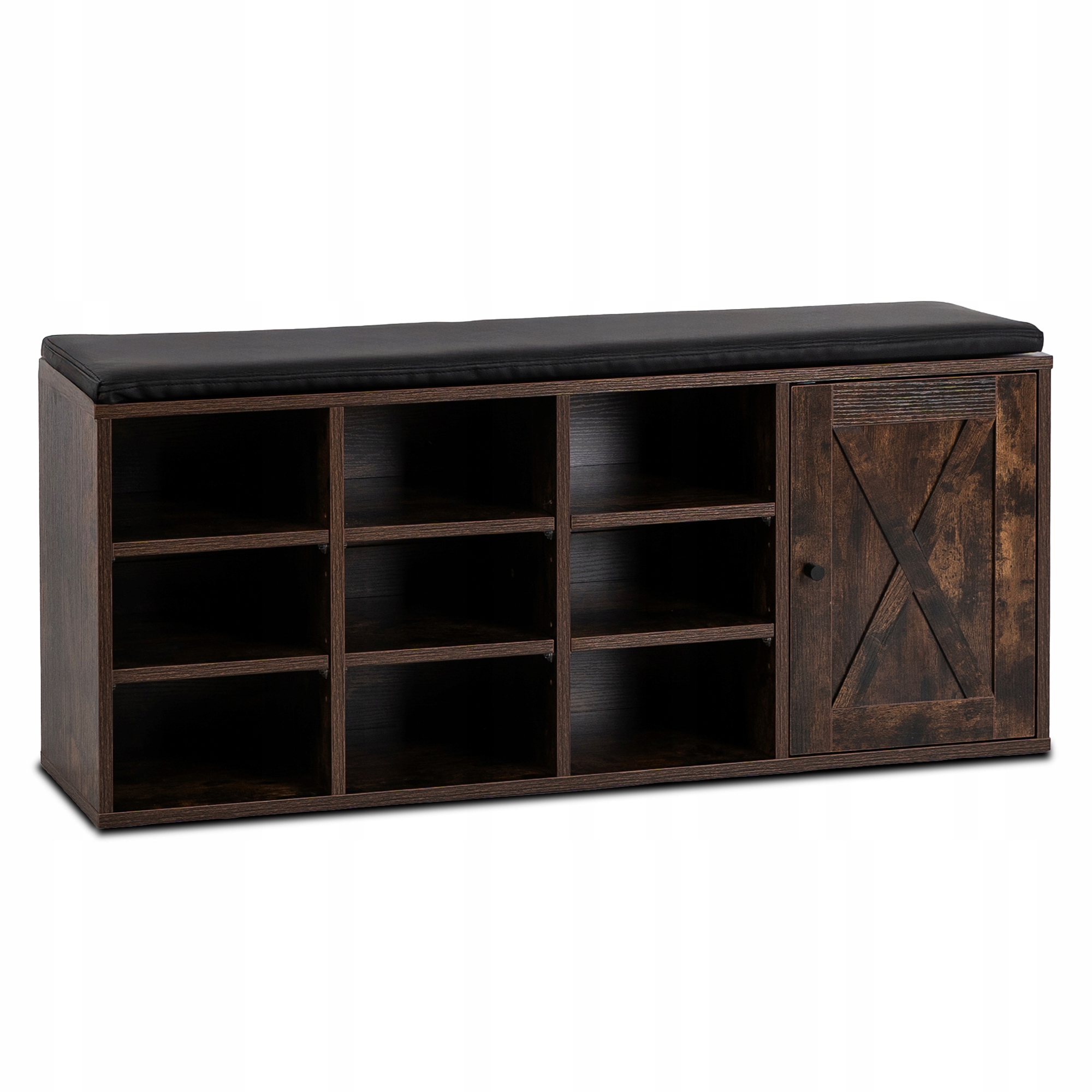 Úzká Botník se sedákem do předsíně Lavička 110 cm Dub Arya