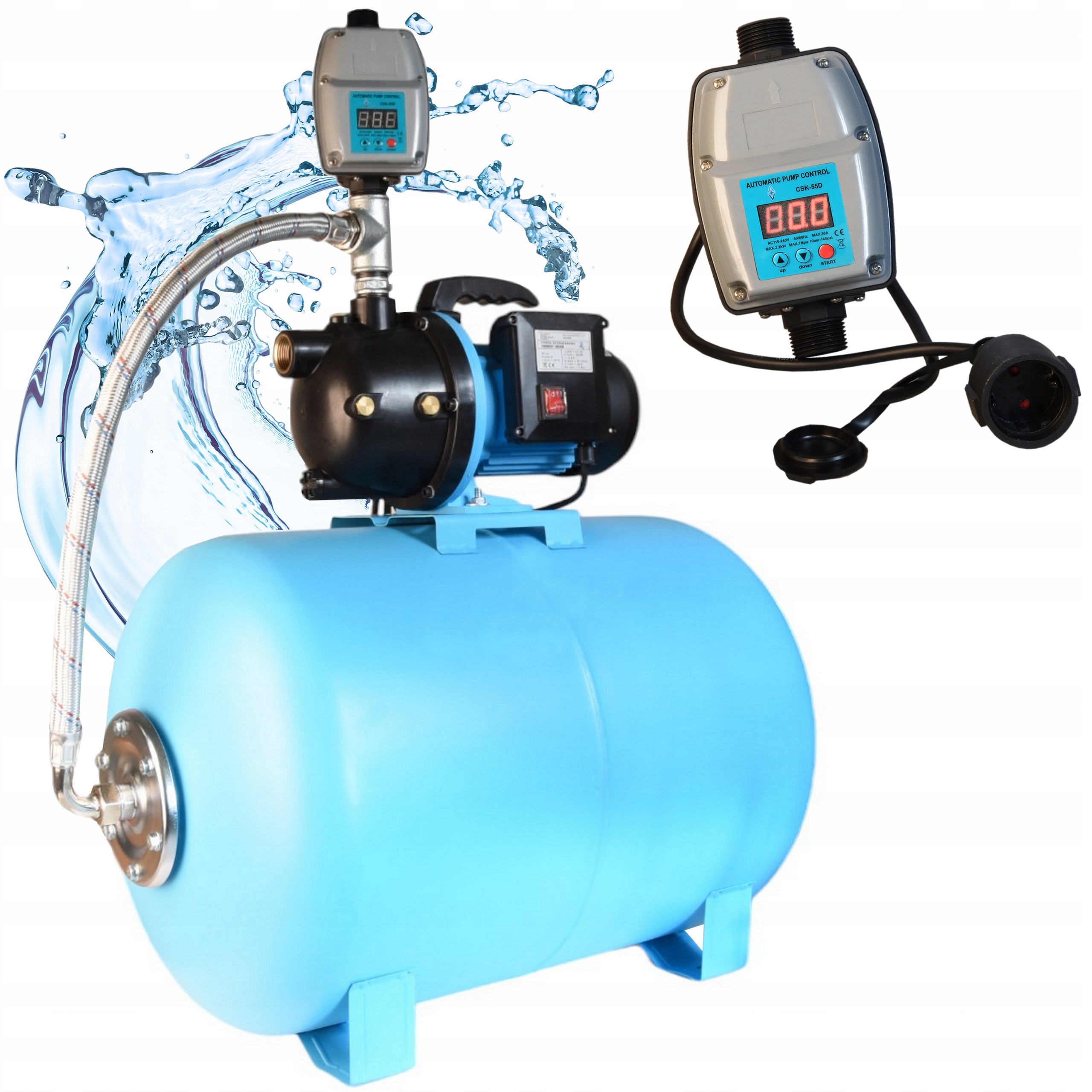Pumpa Do Domu Na Vodu Záhradná Vypínač Na Pumpu Hydrofor 80L Suchý chod