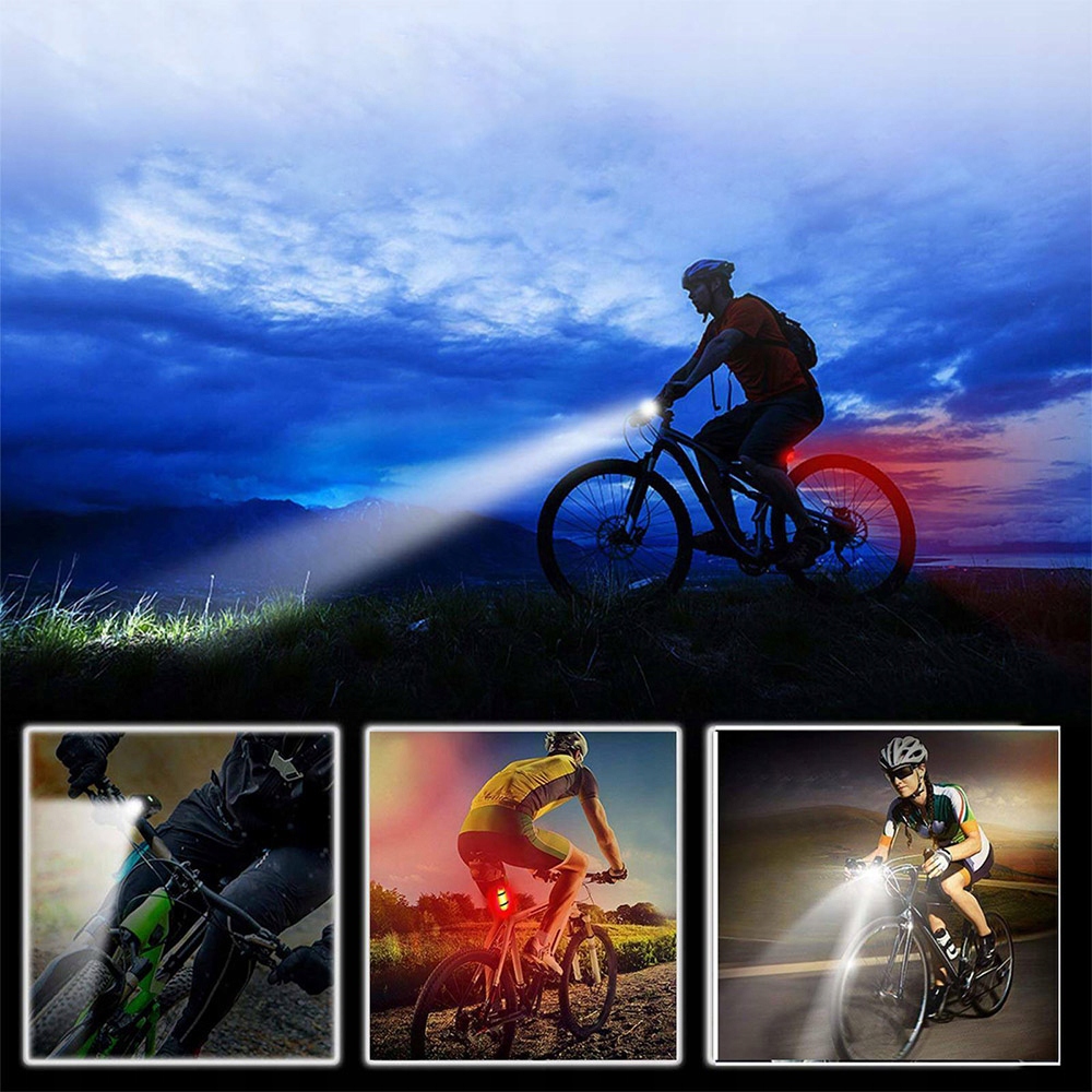 LAMPKA ROWEROWA LED NA ROWER KIEROWNICĘ MOCNA AKUMULATOROWA USB + TYŁ TYLNA Rodzaj zestaw
