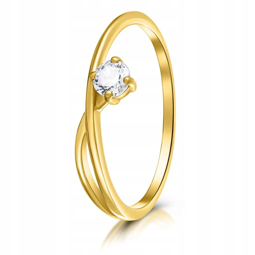 Originální Zlatý Prstýnek 585 Prokletý Zirkonem Vel. 10