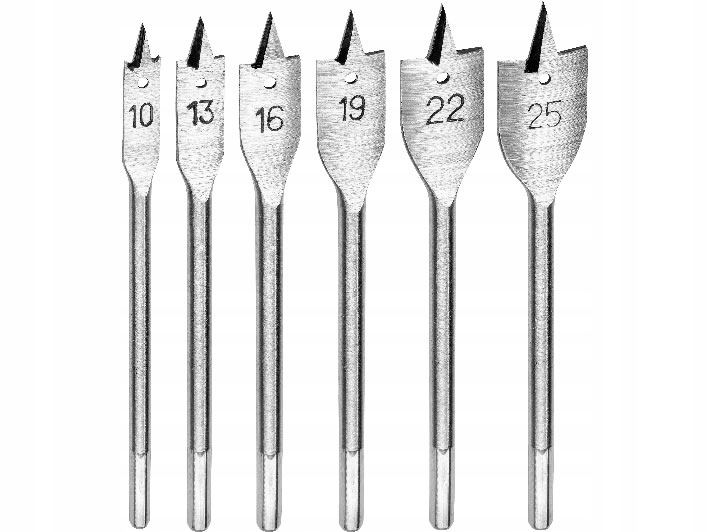 

Wiertło Łopatkowe Do Drewna Zestaw 6 Szt. 10-25 MM