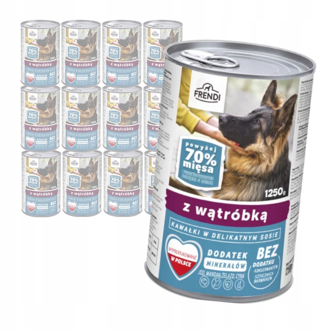 Levně Frendi Kousky s játry v omáčce 12x1250g Vlhké Krmivo pro dospělé psy