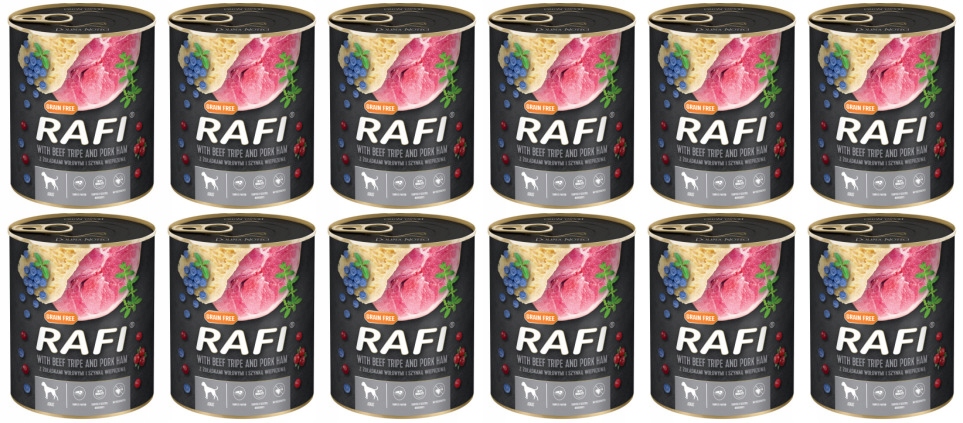 Levně Krmivo Pro Psa S Hovězím A Kolejnicovým Žaludem 800 G Rafi X12 Sz