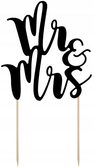 

Topper na Tort Mr&Mrs, 25,5 cm, Czarny, 1 szt.