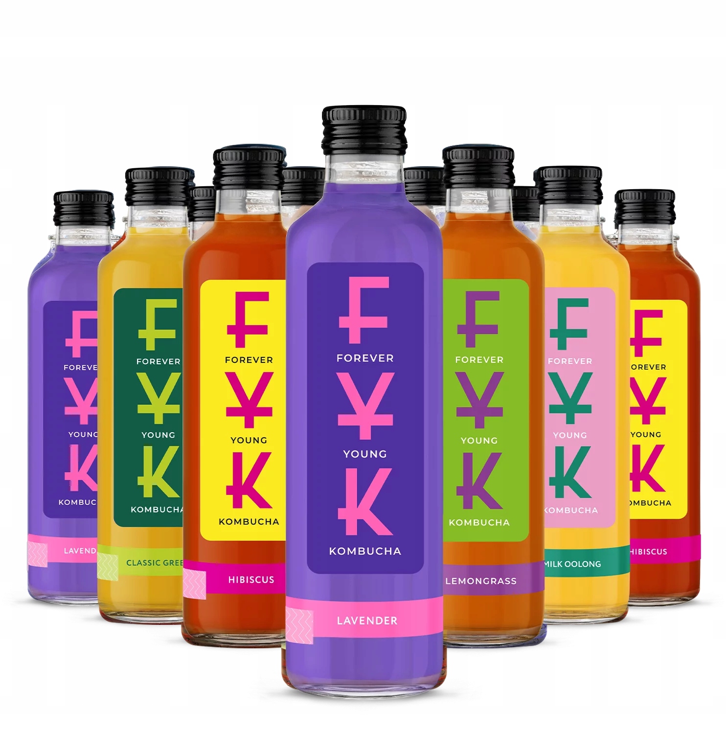 Levně Sada 8 x čaj Kombucha MIX Chutí forever young Fyk čajový nápoj