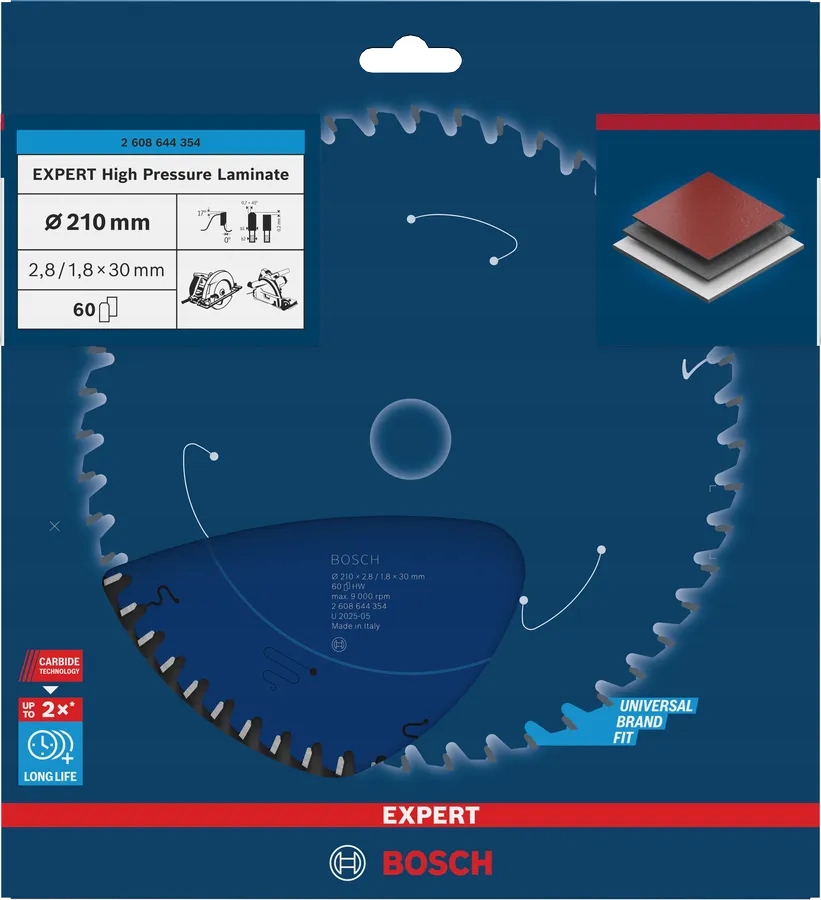 BOSCH TARCZA EXPERT DO LAMINATU PŁYT HPL TRESPA 210 mm 60z Marka Bosch