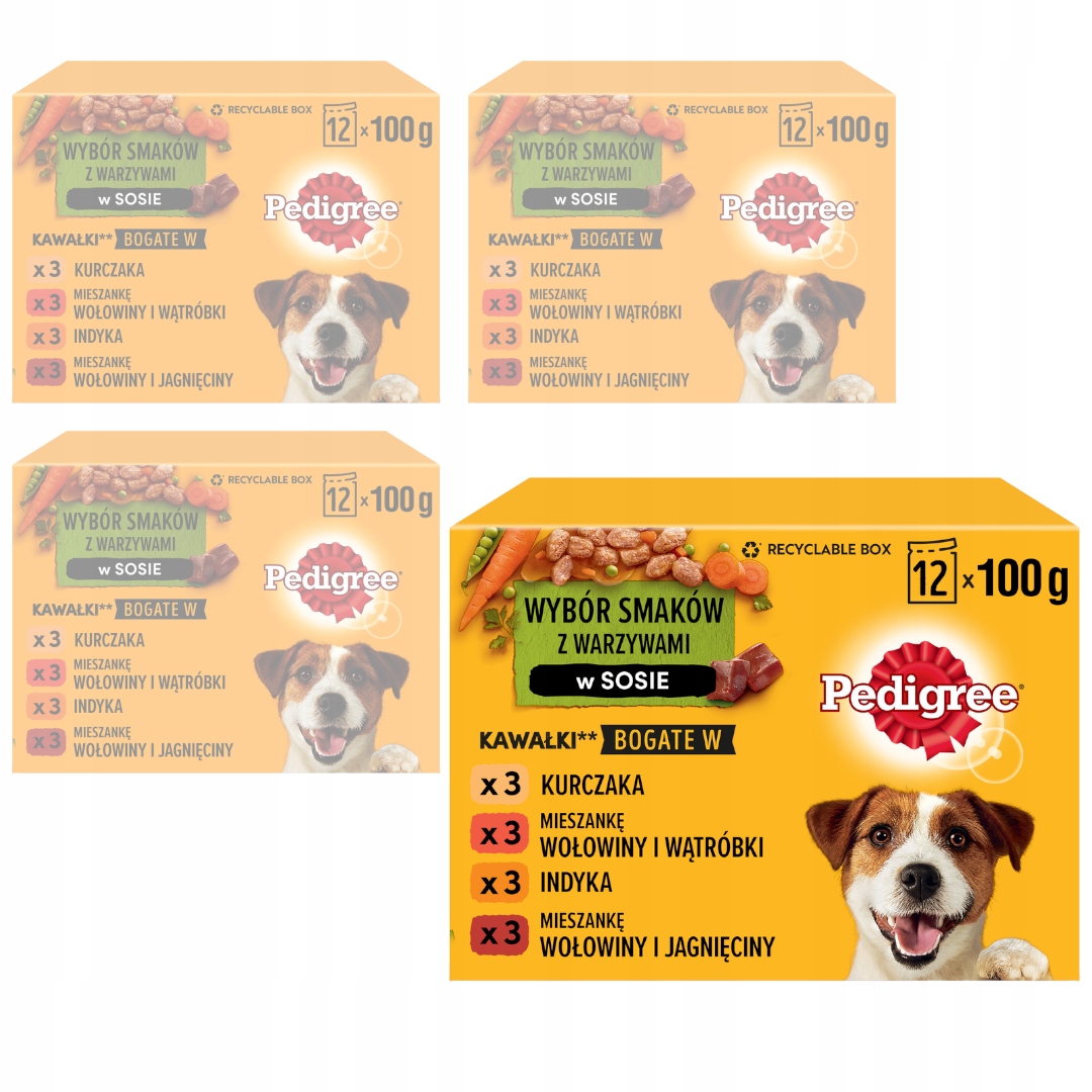 Levně Pedigree Výběr Příchutí V Omáčce Krmivo Psa 48x100g