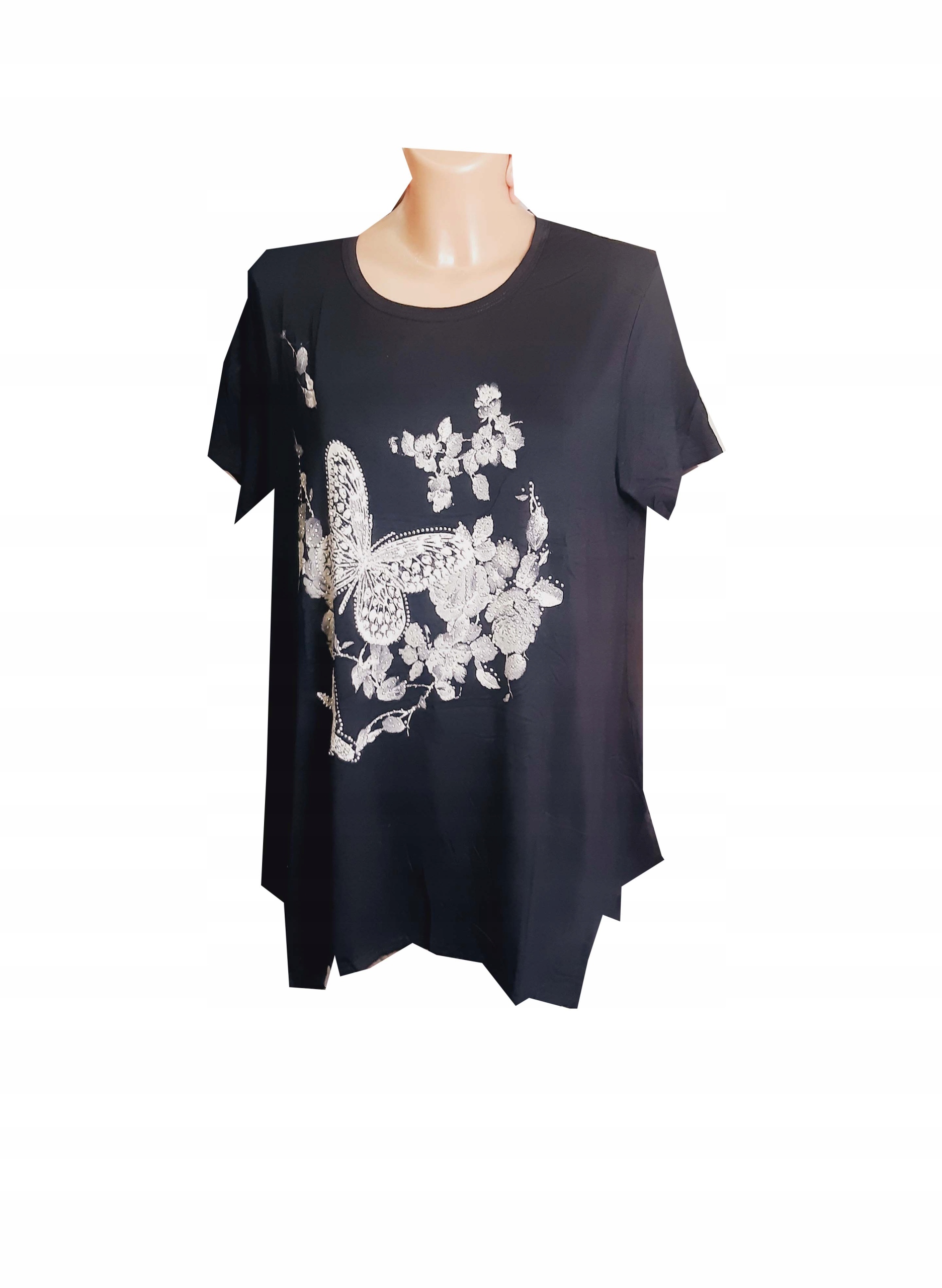 

Bluzka Tunika rozszerzana na dole cyrkonie XL/XXL