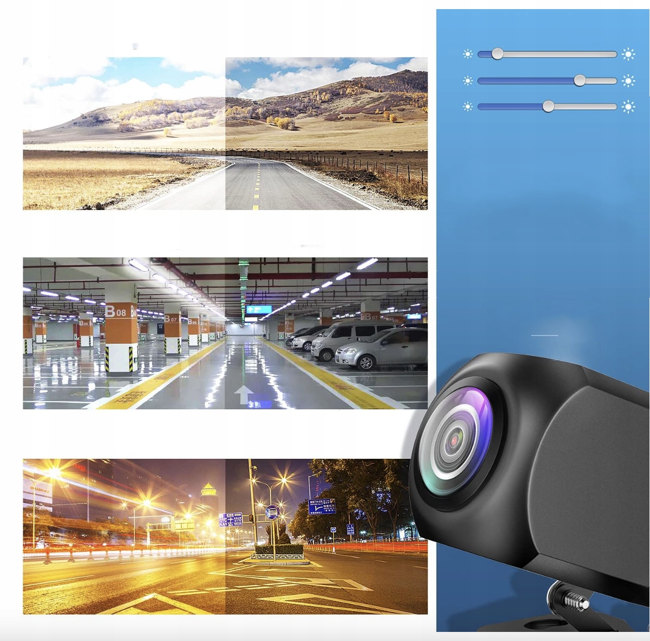 Kamera cofania HD, szeroki kąt widzenia Pixelman - czarna Model 1610