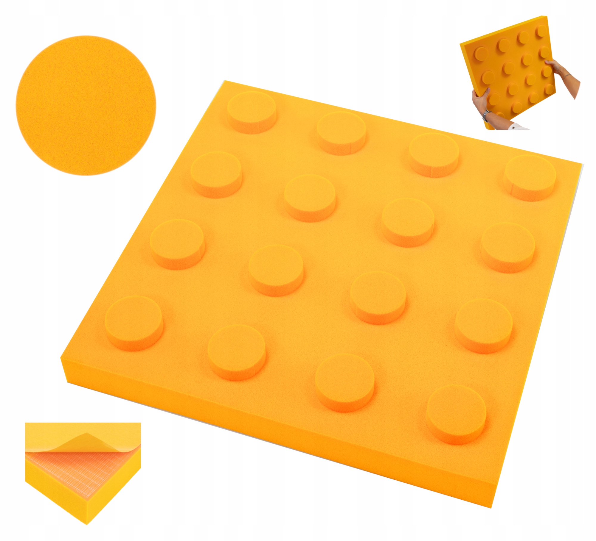 Klocek dekorovaný akustický panel Decor Samolepicí 50x50 gr. 7 cm atesty