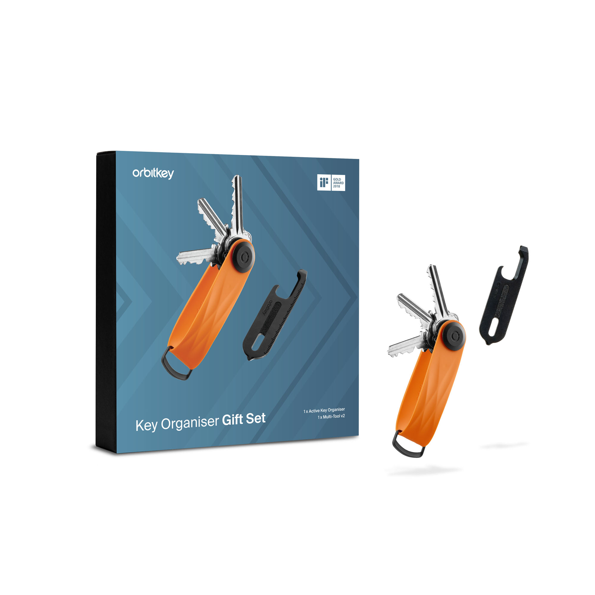 Orbitkey, Zestaw organizer do kluczy Active Multitool Tangerine