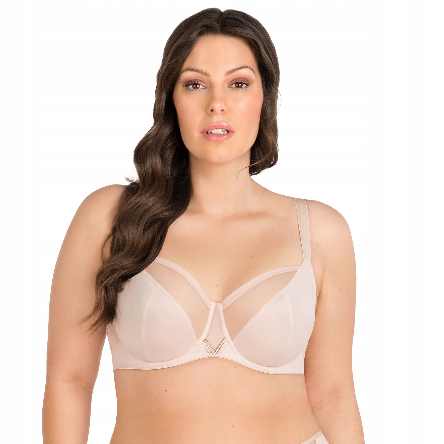 Gorsenia K564 Vicky béžová hladká podprsenka Měkká 90I