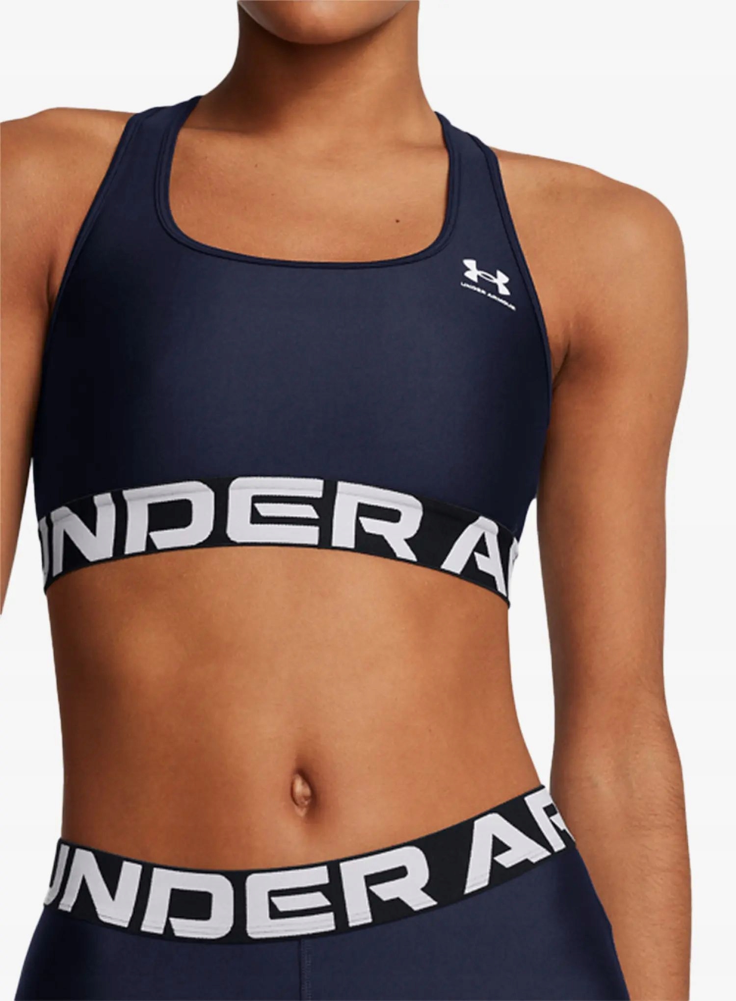Sportovní podprsenka Under Armour HeatGear Authentics Mid Branded Bra navy Xs