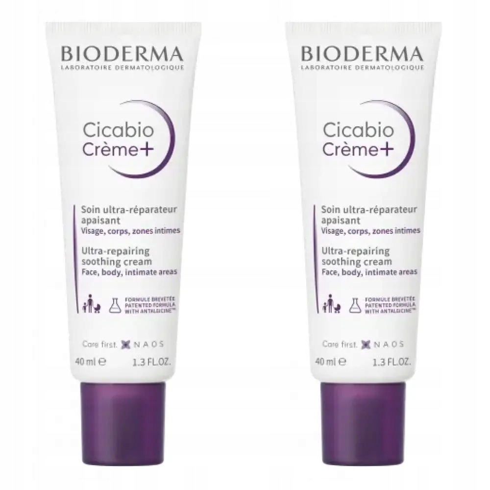 2x Bioderma Cicabio Crème+, naprawczy krem łagodzący, 40 ml