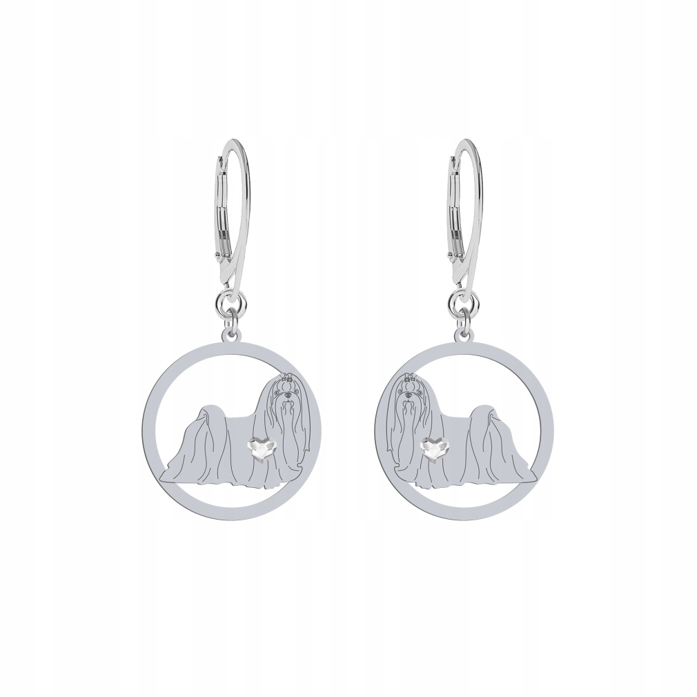 Náušnice se psem Maltézský Stříbro 925 Šperky Žena Narozeniny Gravírování