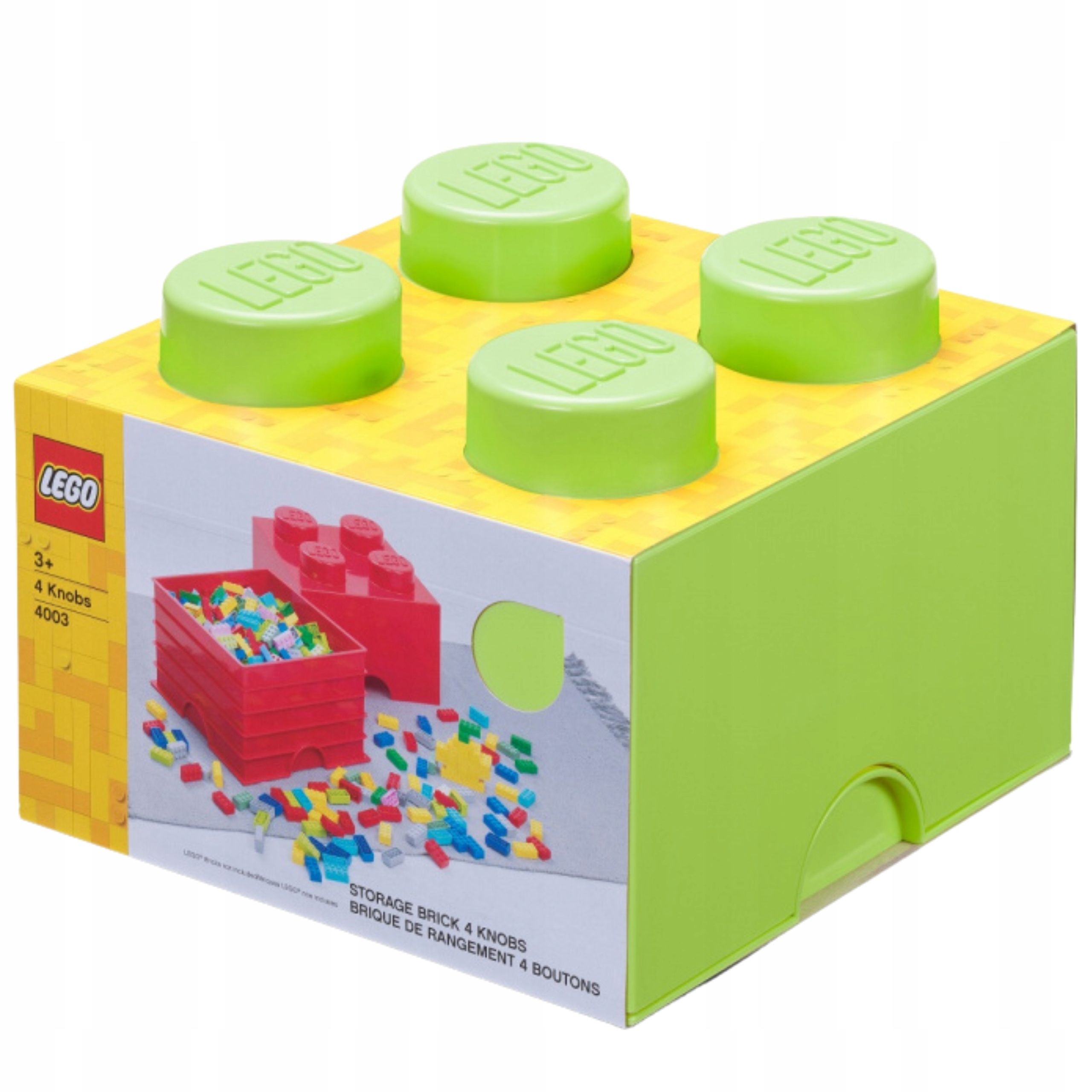 Lego plastová nádoba Tvar kostky Lego Světle zelená 25 x 25 x 18 cm