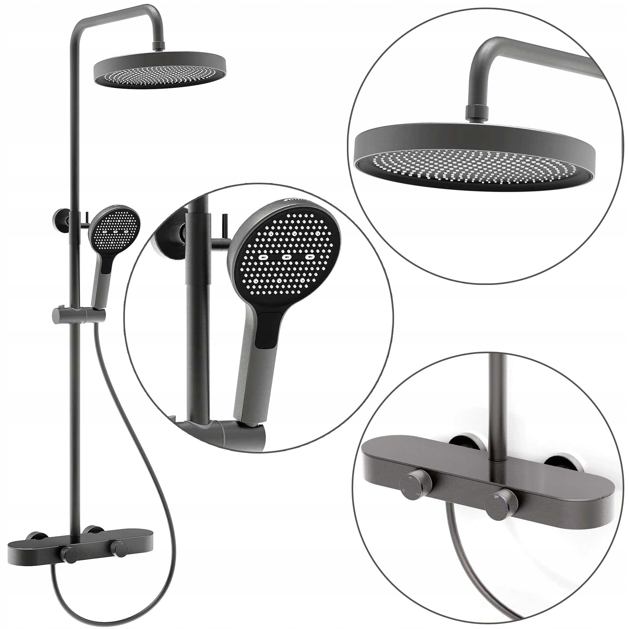 Nástenná sprchová súprava Rea Creo Titan Dažďová sprcha Bidetta