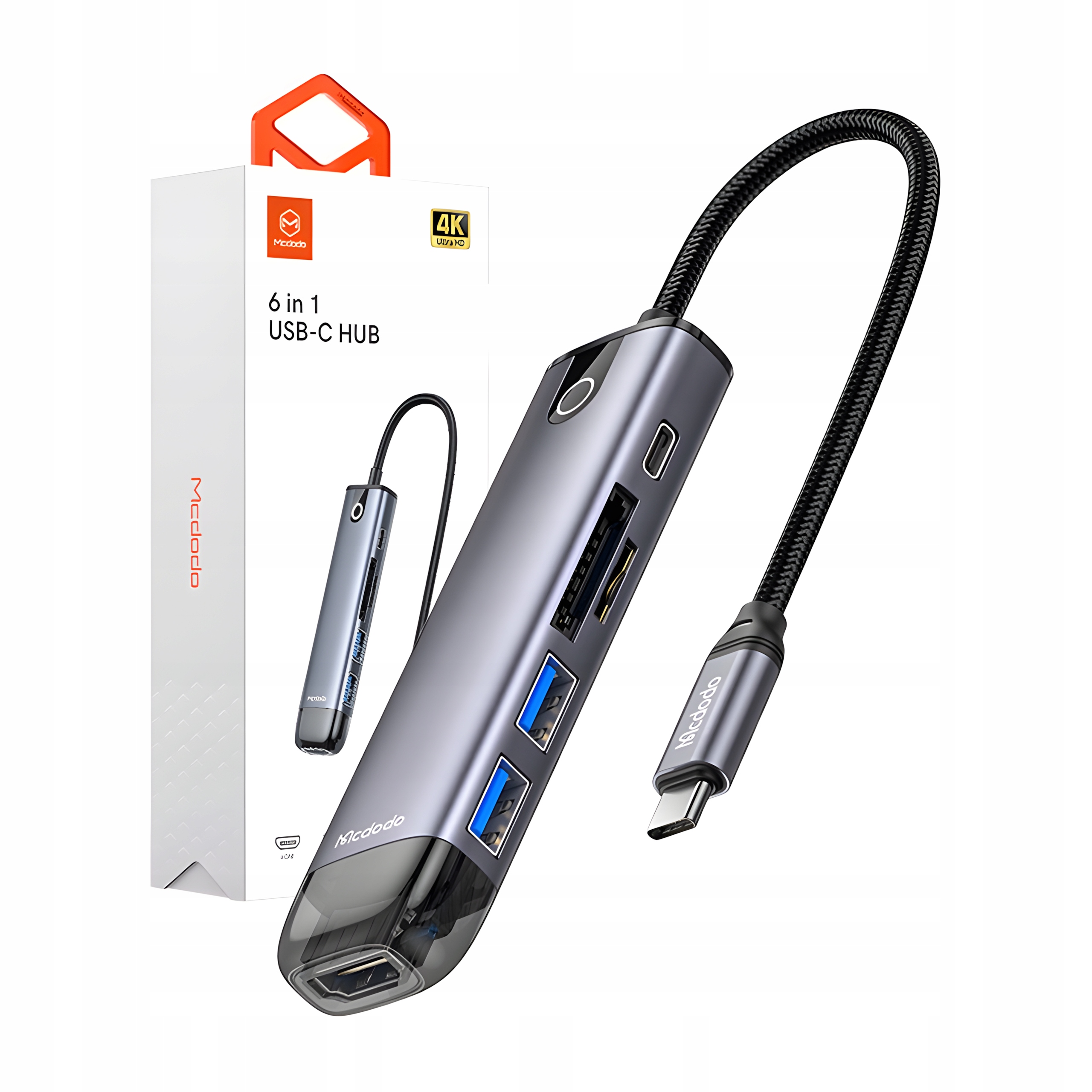 Mcdodo Adaptér Rozbočovač 6v1 Adaptér Usb-c Hub Hdmi Usb 3.0x2 Sd TfF