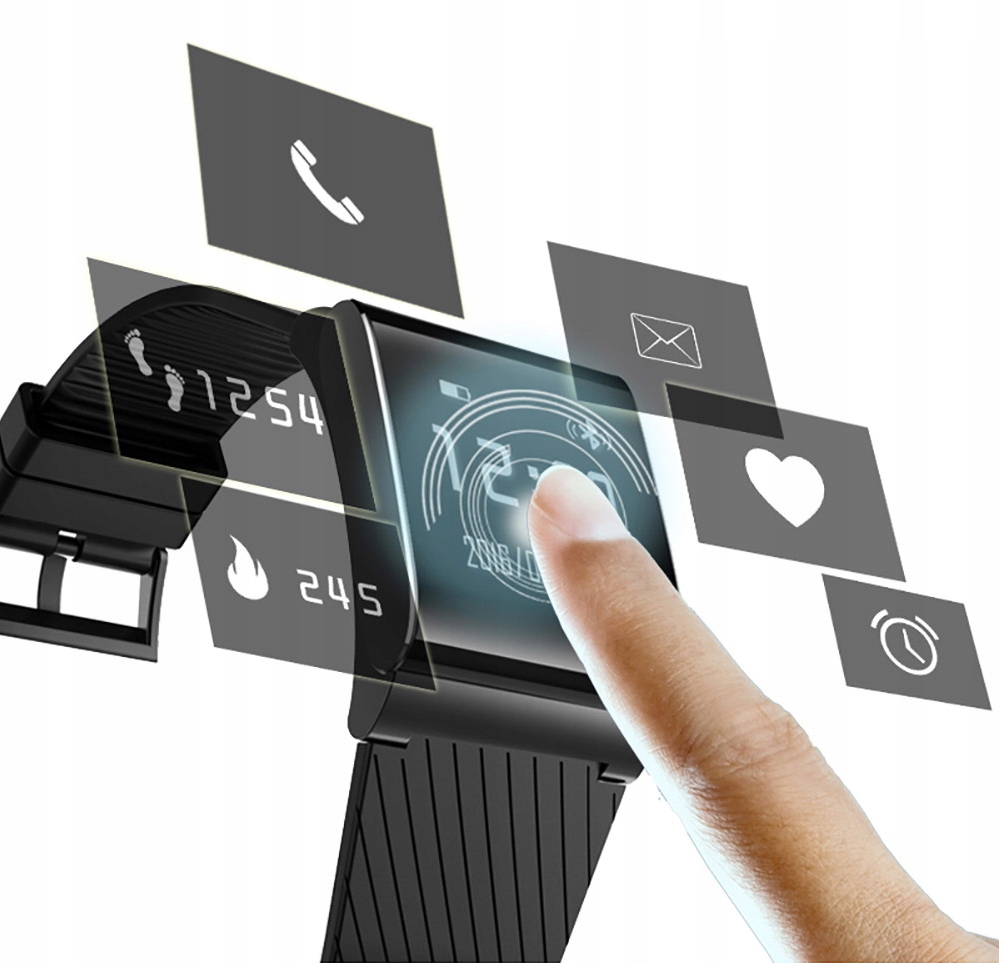 SMARTWATCH zegarek SMARTBAND Pulsometr Krokomierz AMOLED Rodzaj cyfrowe