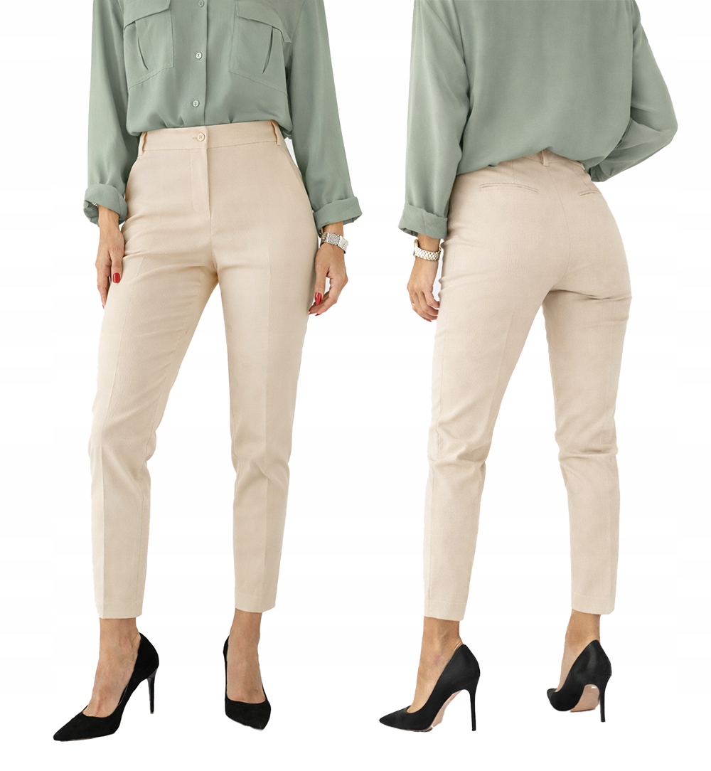 Dámské oblekové kalhoty 7/8 sigma béžová 38