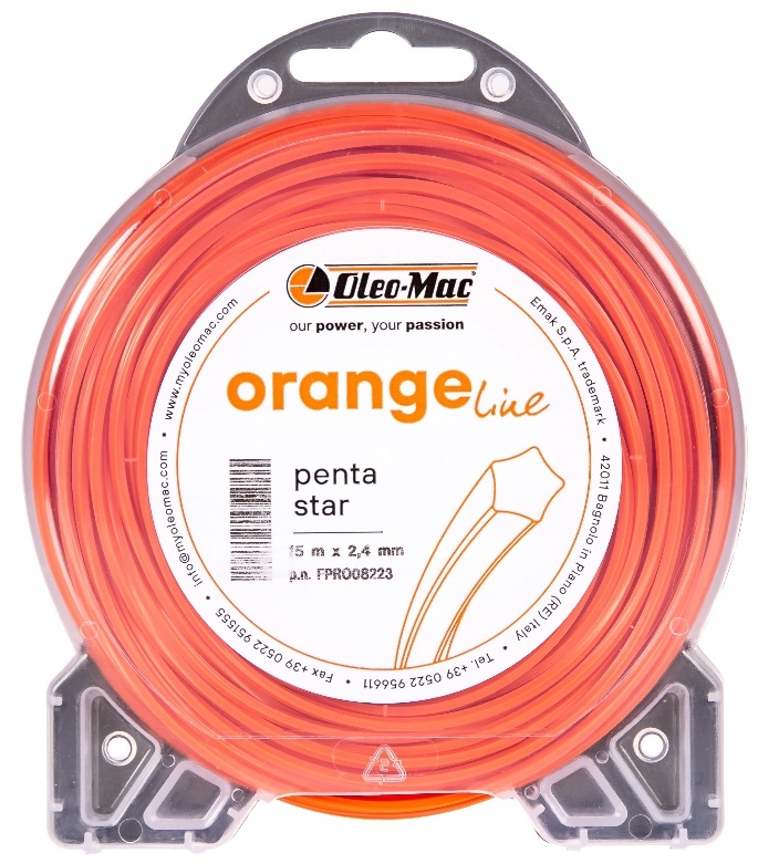 

Żyłka tnąca Oleo-mac 2,4 15 m Penta Star Orange