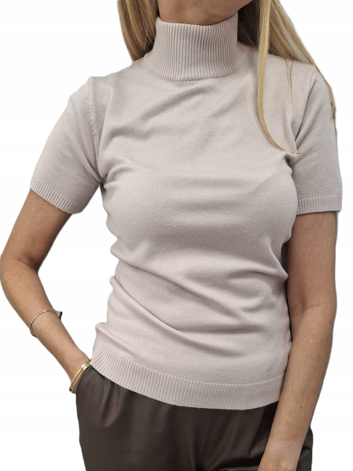 Lemonada Svetr Pologolfová halenka s krátkým rukávem Pudrová Růžová