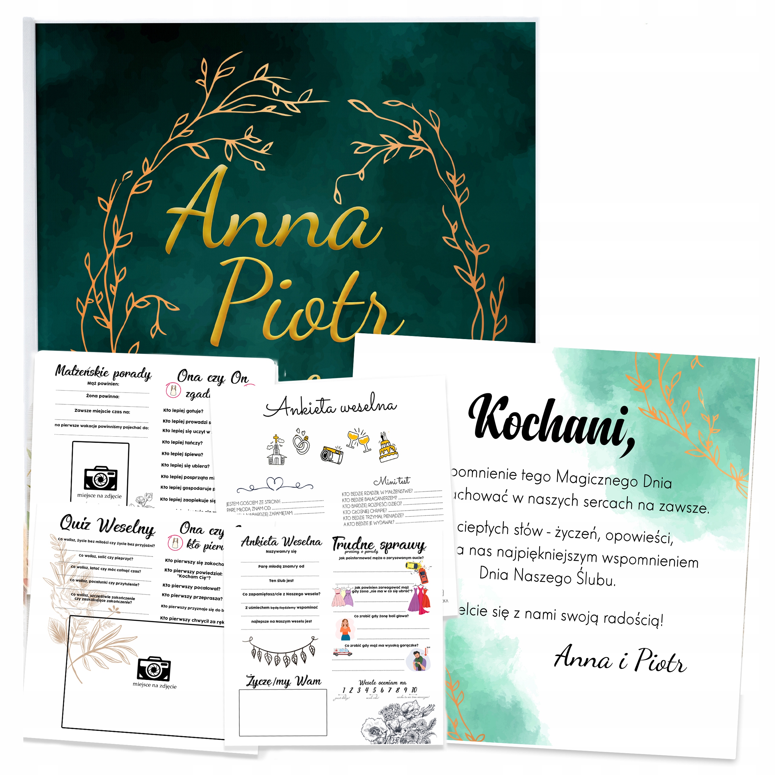 KSIĘGA GOŚCI NA ŚLUB WESELE KWADRAT ANKIETY MIX
