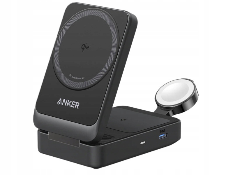 Ładowarka indukcyjna Anker B2557322 MagGo 3w1 15W Czarny Qi2 MagSafe