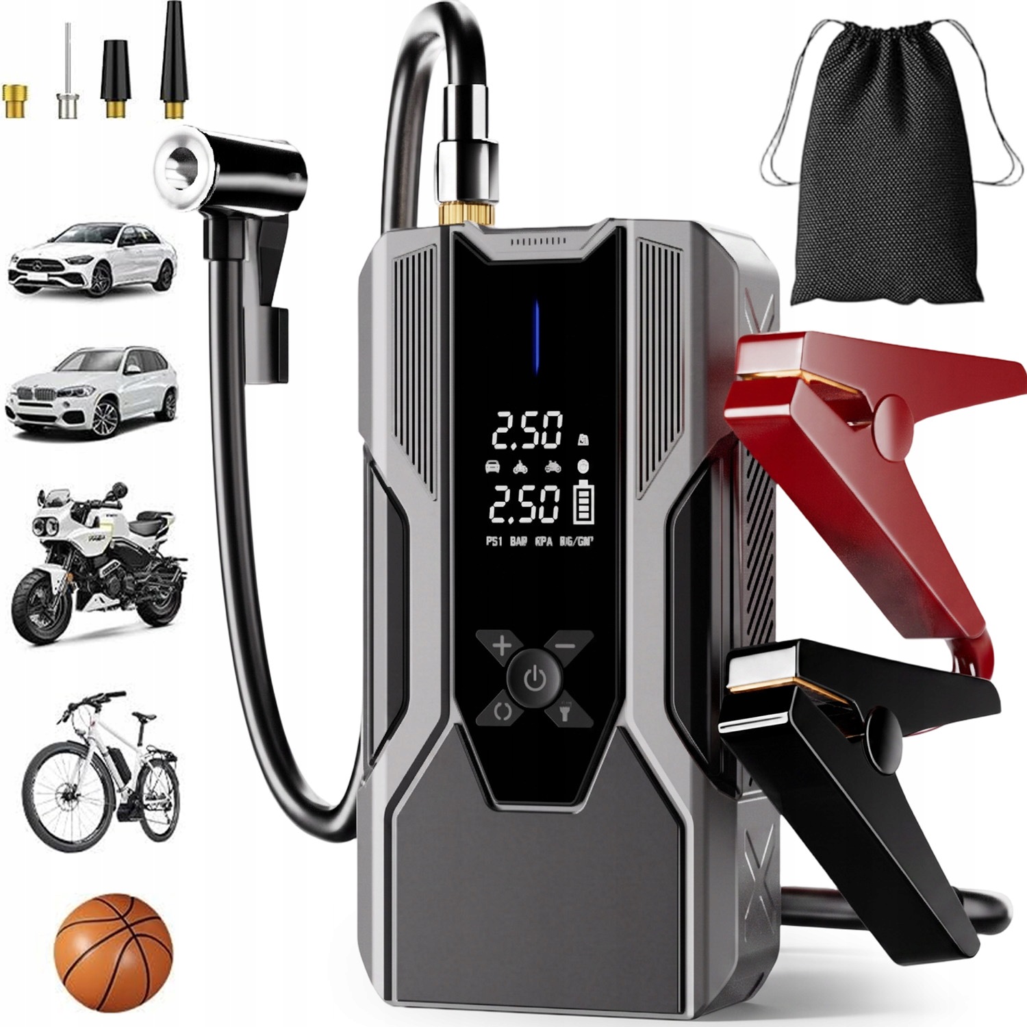 Jump Starter Booster Štartovacie Zariadenie Akumulátora Kompresor 8000MAH