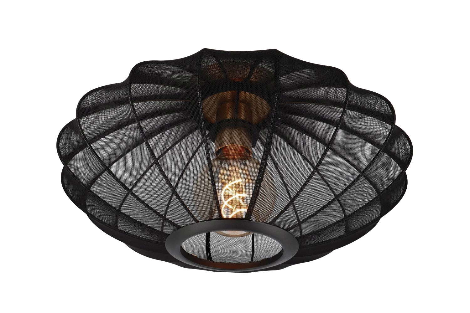 Lucide Stropná lampa Corina čierna 40 cm, tkanina E27 40W