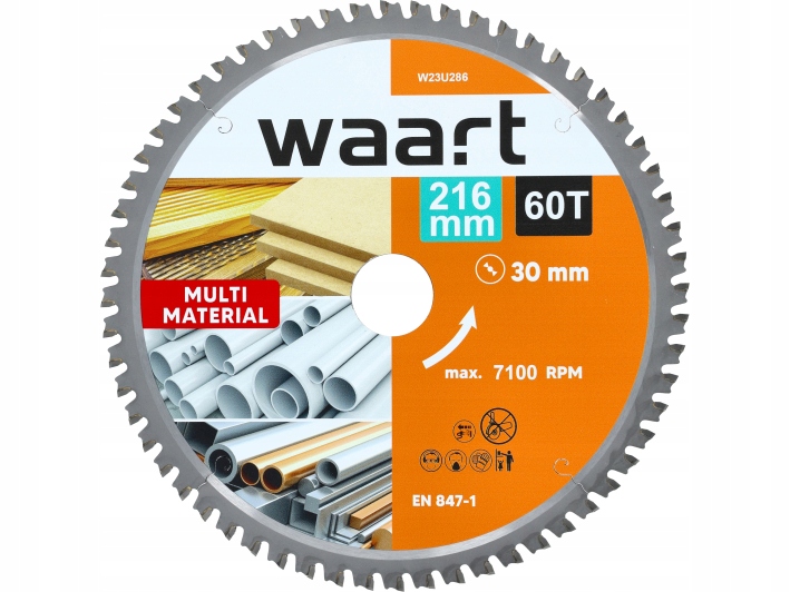 Waart Pila vidiový kotouč pro pilu 216 x 30 mm 60Z alu dřevo kov osb cu