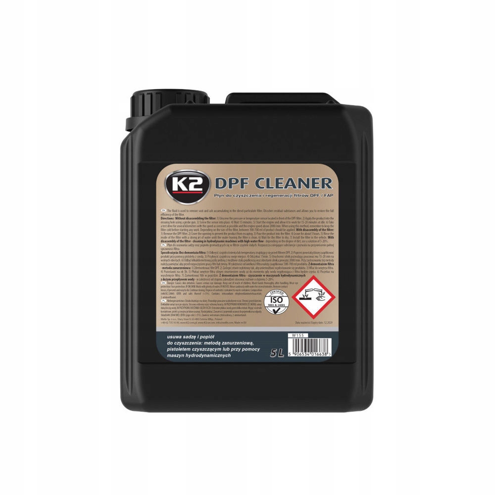 K2 DPF CLEANER жидкость для очистки DPF FAP 5L W155