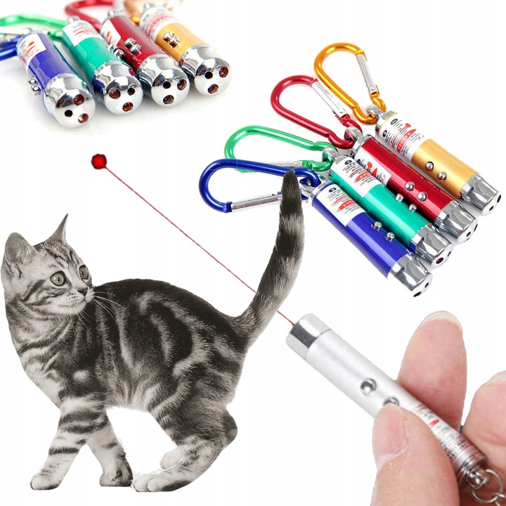 

Laser Wskaźnik Laserowy Latarka Zabawka Kota 3W1