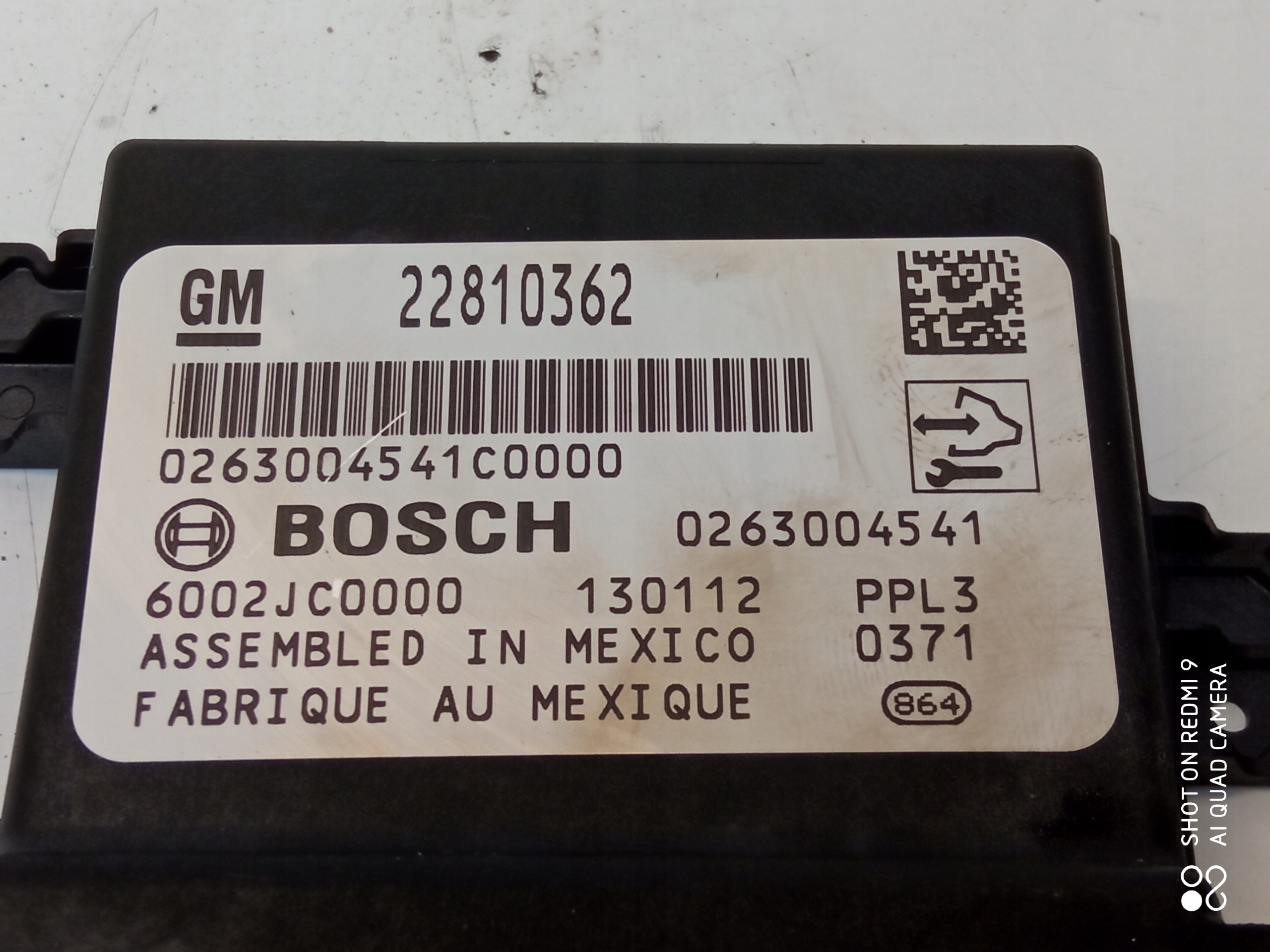 OPEL ASTRA J module CZUJNIKOW PDC 22810362