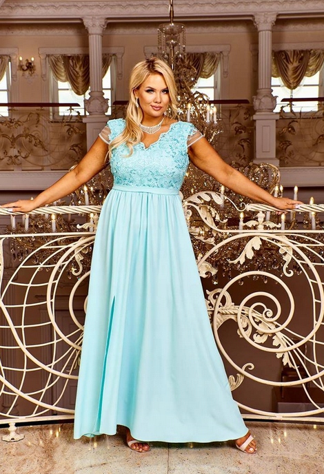 Koktejlová Dlouhá Šaty S Krajkou, Velikost 40 L