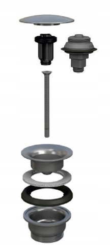 BONOMINI KOREK KLIK KLAK UMYWALKOWY OKRĄGŁY CHROM