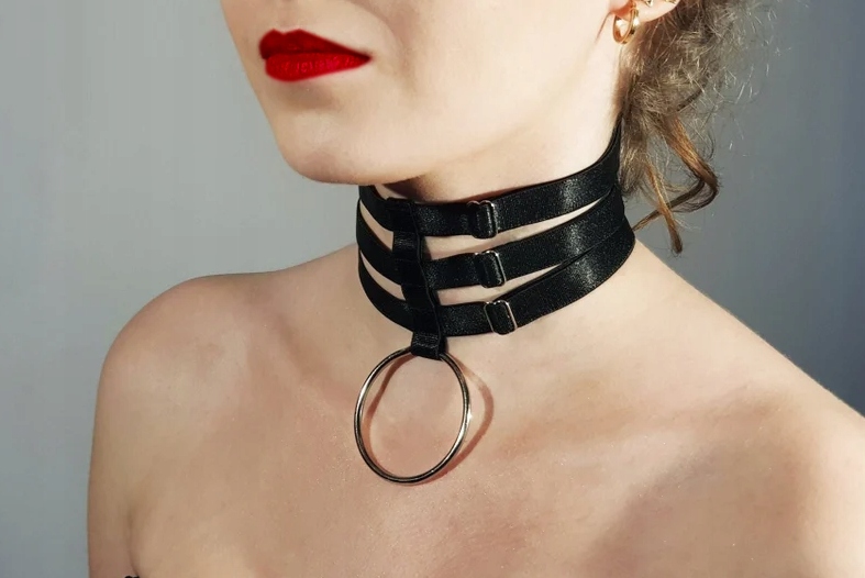 CHOKER na szyję Czarny z Kółkiem OBROŻA 12483268172 Allegro.pl