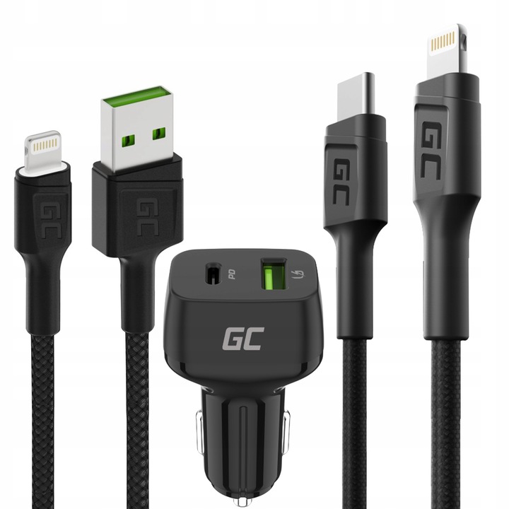 Ładowarka samochodowa do Apple Iphone Usb 48W 12V 24V 2x Kabel Lightning