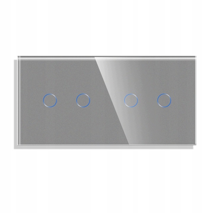 Dotykový Dvojitý Skleněný Stmívač Světla 2+2 Pro Tuya Zigbee 157mm Smart