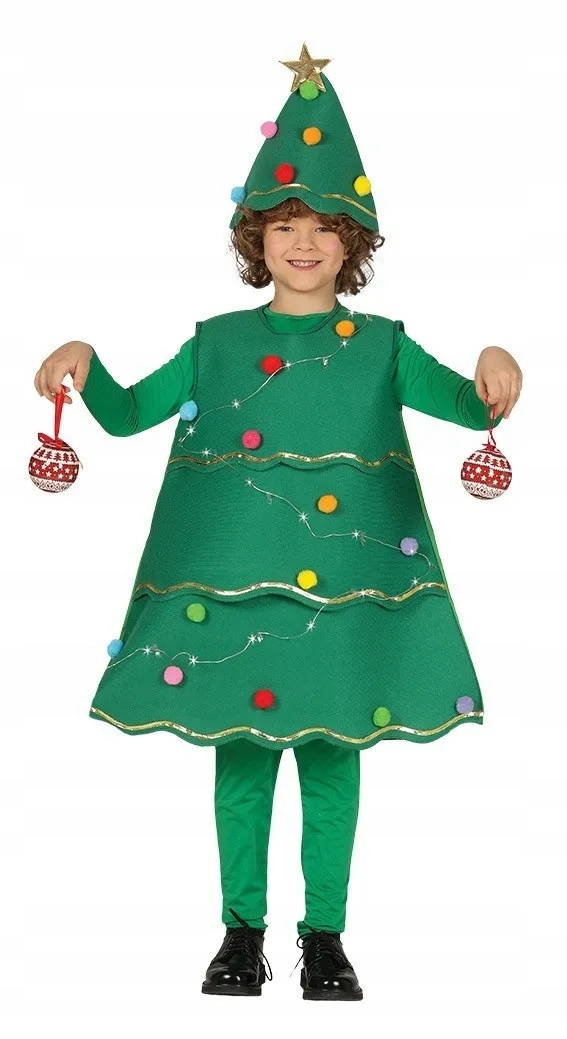 

Strój dla dzieci Choinka świecący tunika czapka 3-