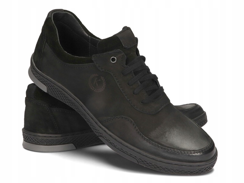 BUTY MĘSKIE SKÓRA CASUAL KOMODO 918 CZARNY 48