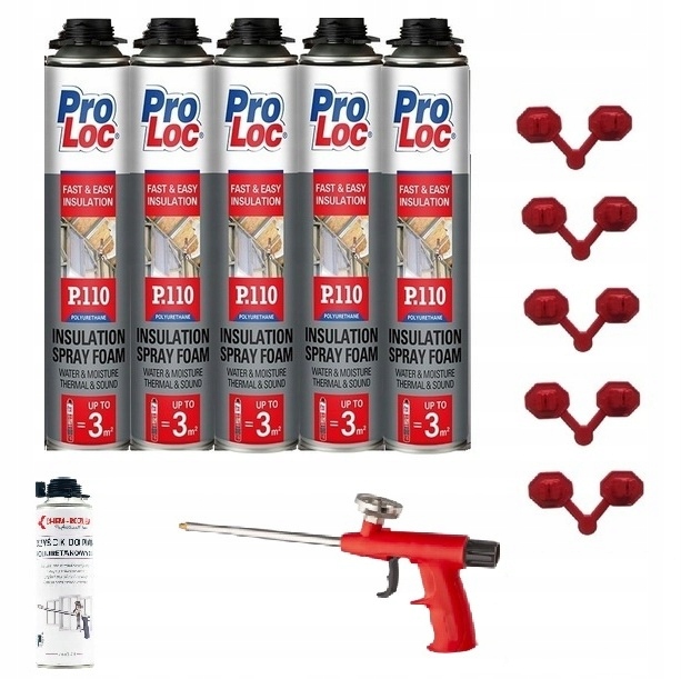 Sada stříkací pěny ProLoc P110 pro tepelnou izolaci Pur Foam 1 4 díly 850ml