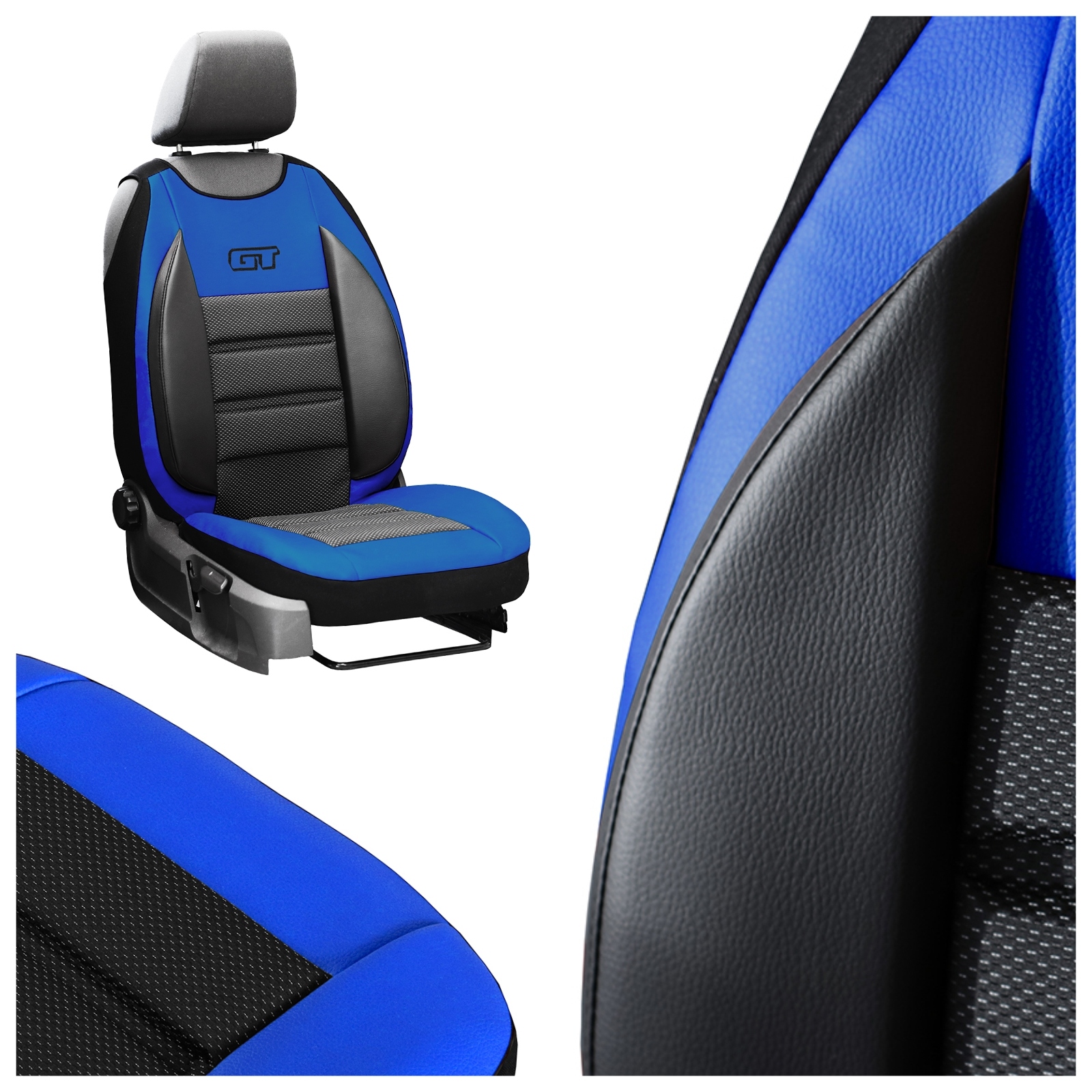 Mata ochronna ergonomiczna pokrowiec pojedynczy fotel ekoskóra Gt niebieska